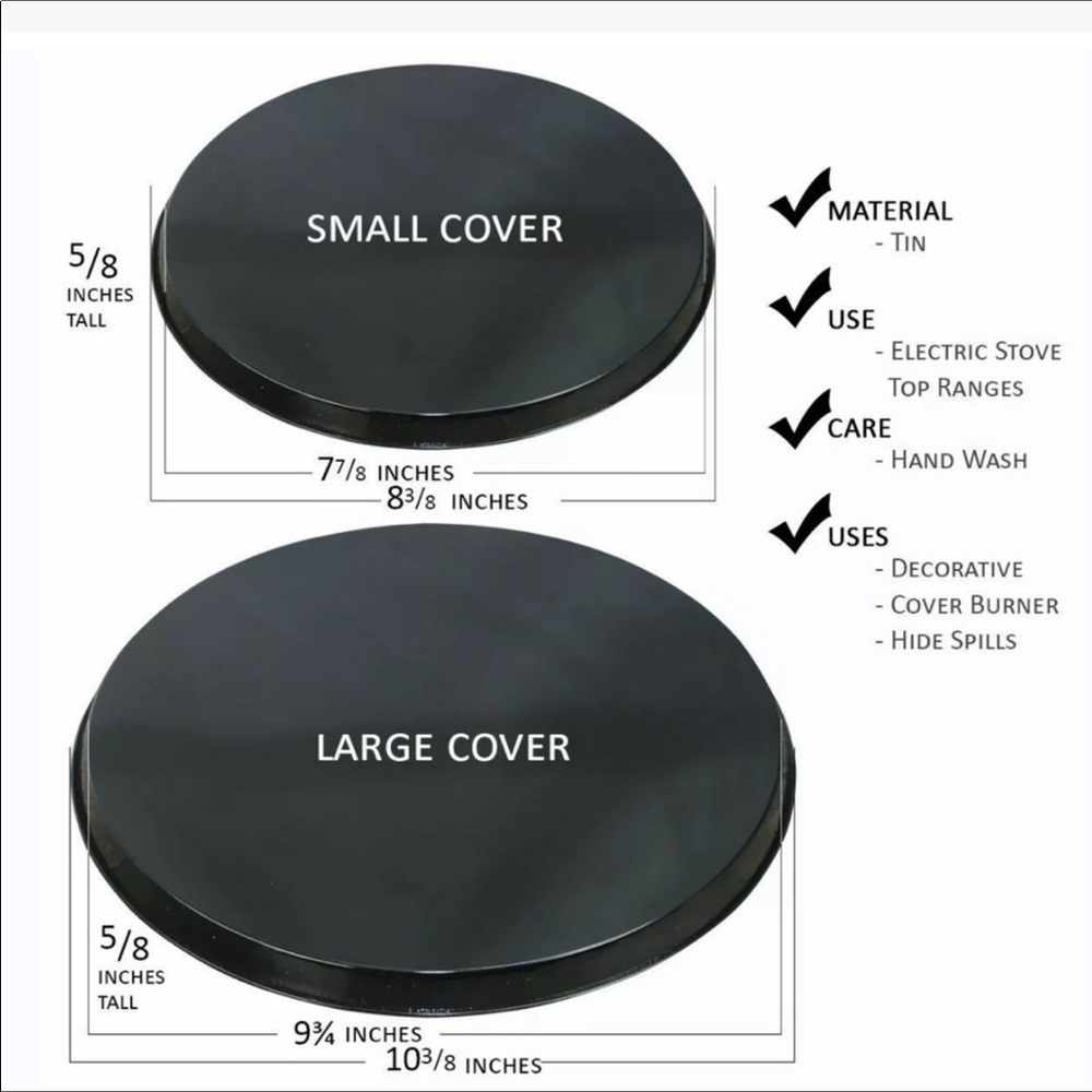 Range Kleen Range Burner Stove Covers Ivy Embossed Silver Round 4 Piece Set - Picture 3 of 8